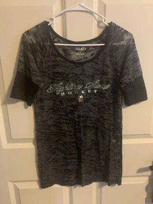 North Dakota Fighting Sioux Shirt Womens Large Gray Short Sleeve Hockey UND - Image 1 of 4