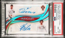 2020 Immaculate Soccer PORTUGAL CRISTIANO RONALDO JOAO FELIX DUAL AUTO /10 PSA 8