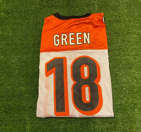 Retro Reebok NFL Equipment Cincinnati Bengals AJ Green #18 away jersey XL Cover