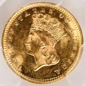 1862 PCGS MS63 Doubled Die Obverse $2,520 APR! Pop 11 ALL Grades! Gold Dollar $1 - Picture 1 of 6