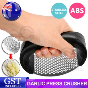 Kitchen Stainless Steel Garlic Press Crusher Manual Rocking Mincer Squeezer - Picture 1 of 10