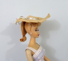 Vintage Barbie Doll Accessory - Suburban Shopper #969 STRAW HAT with Blue Ribbon