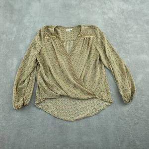 Max Studio Womens XL Floral Print Blouse 100% Polyester Long Sleeve  0354 - Picture 1 of 8