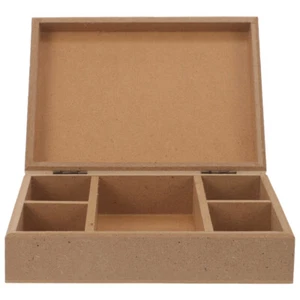 Multi-Use Wooden Box Small Wooden Box with Lid Wood Crate Unfinished Art - Picture 1 of 12