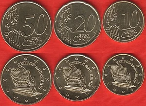 Cyprus euro set (3 coins): 10, 20, 50 cents 2016 "Ships" UNC - Picture 1 of 1