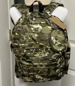 NWT! Steve Madden Camo Backpack Olive Green & Metallic Gold - Picture 1 of 8