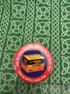 Vintage Save Up To $9 Employee Pin Advert Promo Kodak Royal Gold Film 90's Pin - Picture 1 of 5