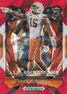 2021 Prizm Draft Picks All Americans Greg Rousseau RC #200 Red Cracked Ice Prizm - Picture 1 of 2