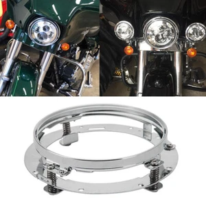 7" LED Headlight Mount Ring For Harley Touring Ultra Limited Road King Classic - Foto 1 di 10