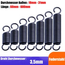 Zugfeder Draht Durchmesser 3,5 mm Federstahl Spannfeder Länge 60 mm - 600 mm