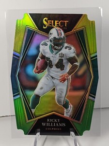 Ricky Williams Premier Level Green & Yellow Prizm Die Cut 2021 Select 136