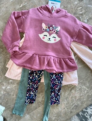 Juego de 4 sudaderas con capucha, camiseta y leggings para niñas cuartel general para niños Foto 1 de 4