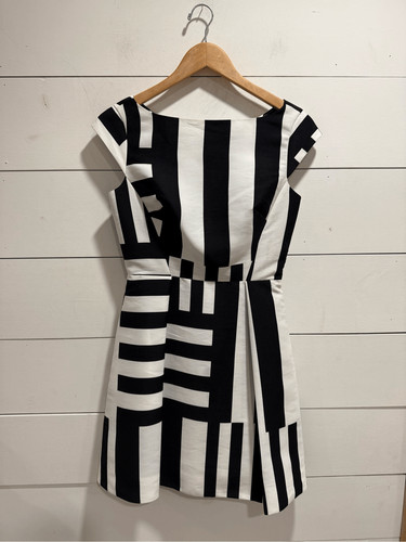 Abito Kate Spade nuovo con etichetta Go Fly A Kite fiocco schiena a righe taglia 2