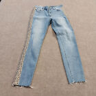 Joe's Jeans Womens Size 28 Blue Light Wash Denim Trim Stretch Skinny Jeans 28x28