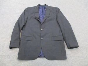 Jack Victor Blazer Mens 40 R Gray Plaid 2 Button 100% Wool Coat Jacket Neptune - Picture 1 of 9