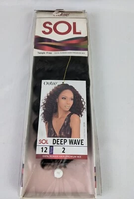 OUTRE SOL SIN ENREDOS 100% CABELLO HUMANO 12" COLOR ONDA PROFUNDA #2 Foto 1 de 4