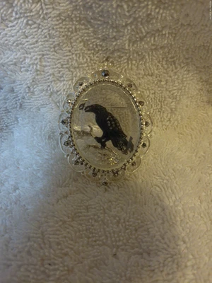 Broche prendedor Napier Halloween cuervo cuervo negro sin caja/etiqueta impresa Napier en la parte posterior Foto 1 de 2