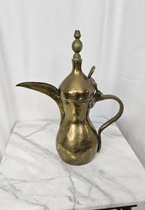 Vintage Middle Eastern Dallah Brass Coffee Pot - Picture 1 of 13
