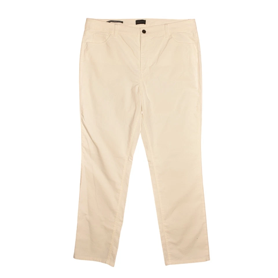 TALBOTS $99 Ivory Velveteen Straight Leg Pant Stretch Size 16P - Image 1 of 4