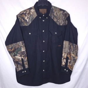Whitetails Shirt Mens 2XL Black Camo Hunting Mossy Oak - Picture 1 of 11