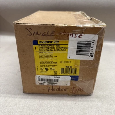 SQUARE D 8536SCG1V02 MagneticMotorStarter,Thermal,110/120VAC 1H500 - Image 1 of 4