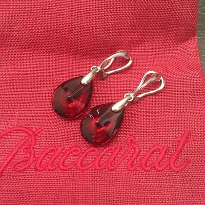 Boucles d'oreilles psychédéliques en verre cristal de Baccarat 925... - Photo 1/4