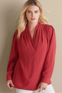 Soft Surroundings Akira Blouse Garnet Size M NWT - Picture 1 of 10