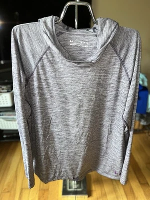 Under Armour Loose Heat gear Purple Hooded Top Women's Size XL - Image 1 of 3