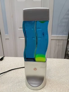 RARE Vintage Dual Lava Lamp Glitter Light Side Wavy curvy Twin Blue Green Silver - Picture 1 of 18