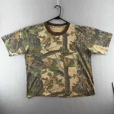 Camisa Camuflada Realtree Años 90 De Colección Para Hombres XL Cuadrada Puntada Única Bolsillo Camiseta Papel Delgada Foto 1 de 4