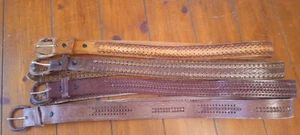 4 Vintage handgefertigte TOOLED Mexiko Western Gürtel Cowboy Leder 3-42" & 1-38" - Bild 1 von 9