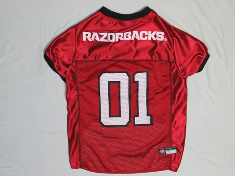 ARKANSAS RAZORBACKS PET FOOTBALL JERSEY RED X-LARGE PETS FIRST DOG CAT NEW NWOT Cover