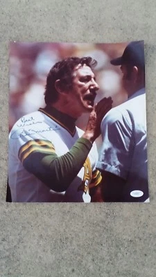 BILLY MARTIN SIGNED 11X14 PHOTO JSA COA YANKEES OAKLAND A'S YELLING AT UMPIRE - Image 1 of 4