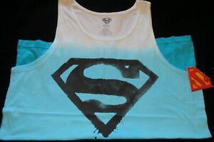 Men's DC Comics SUPERMAN Tie-Dye Size L Large Cotton Tank Top Tee Shirt