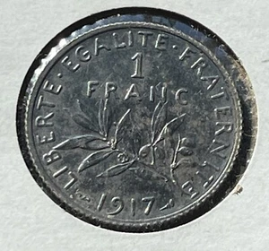 1917 France 1 Franc .835 Silver Coin Higher Grade..TM307 - Picture 1 of 2