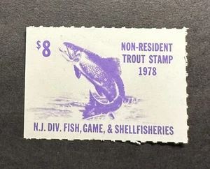 WTDstamps - 1978 NEW JERSEY - State Trout Fishing Stamp - MNH **NON-RESIDENT** - Picture 1 of 2
