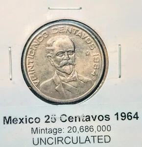 1964 Mexico 27 centavos UNC - Picture 1 of 5
