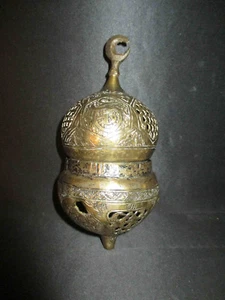 ancienne lampe porte bougie de mosquée en laiton moyen orient XIX ème - Picture 1 of 4