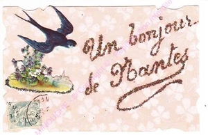 CPA 44000 NANTES FANTAISIE DECOUPIS  Un bonjour de Nantes - Imagen 1 de 2