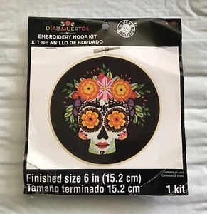 Dia De Los Muertos DAY OF THE DEAD Embroidery Hoop Kit, Lady Skull. NEW - Picture 1 of 2