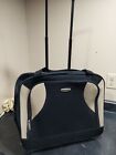 CONCOURSE WHEELED TRAVEL SUITCASE CARRY ON BAG/ CASE/ BLACK AND TAN LUGGAGE