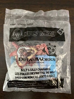 COMIDA PARA NIÑOS WENDYS ~ ANIMACIÓN DREAMWORKS ~ JUGUETE CHARADAS RIDÍCULAS CINTURÓN ~ NUEVO ~ Foto 1 de 4