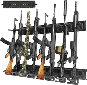 Rifle Gun Racks Indoor Steel Wall Mount Storage Display Holds up to 8 Long Guns - Picture 1 of 8