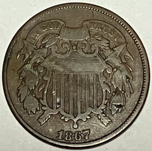 1867 2 Cent Piece ~ Fine - Picture 1 of 2