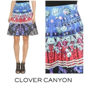 CLOVER CANYON Spanish Flare Neoprene A-line Skirt Sz Small - Picture 1 of 18