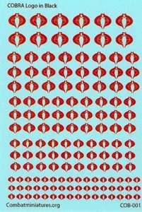 1/300-1/600 logotipo de comando Cobra 1/300-1/600 en calcomanías antideslizantes de agua rojas - Imagen 1 de 2