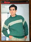 Robin 13737 knitting pattern mens DK textured crew neck sweater