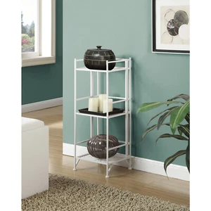 Convenience Concepts Designs2go X-tra Storage 3-tier Folding Metal Shelf White - Picture 1 of 4