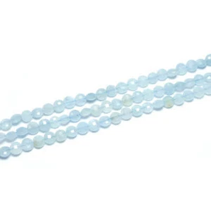 Aquamarin Perle Münzen facettiert 4 mm, 1 Strang #4045 BACATUS - Bild 1 von 1