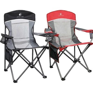 Portable Camping Chair Outdoor Heavy Duty Folding Chair with Cup Holder Oversize - Picture 1 of 24